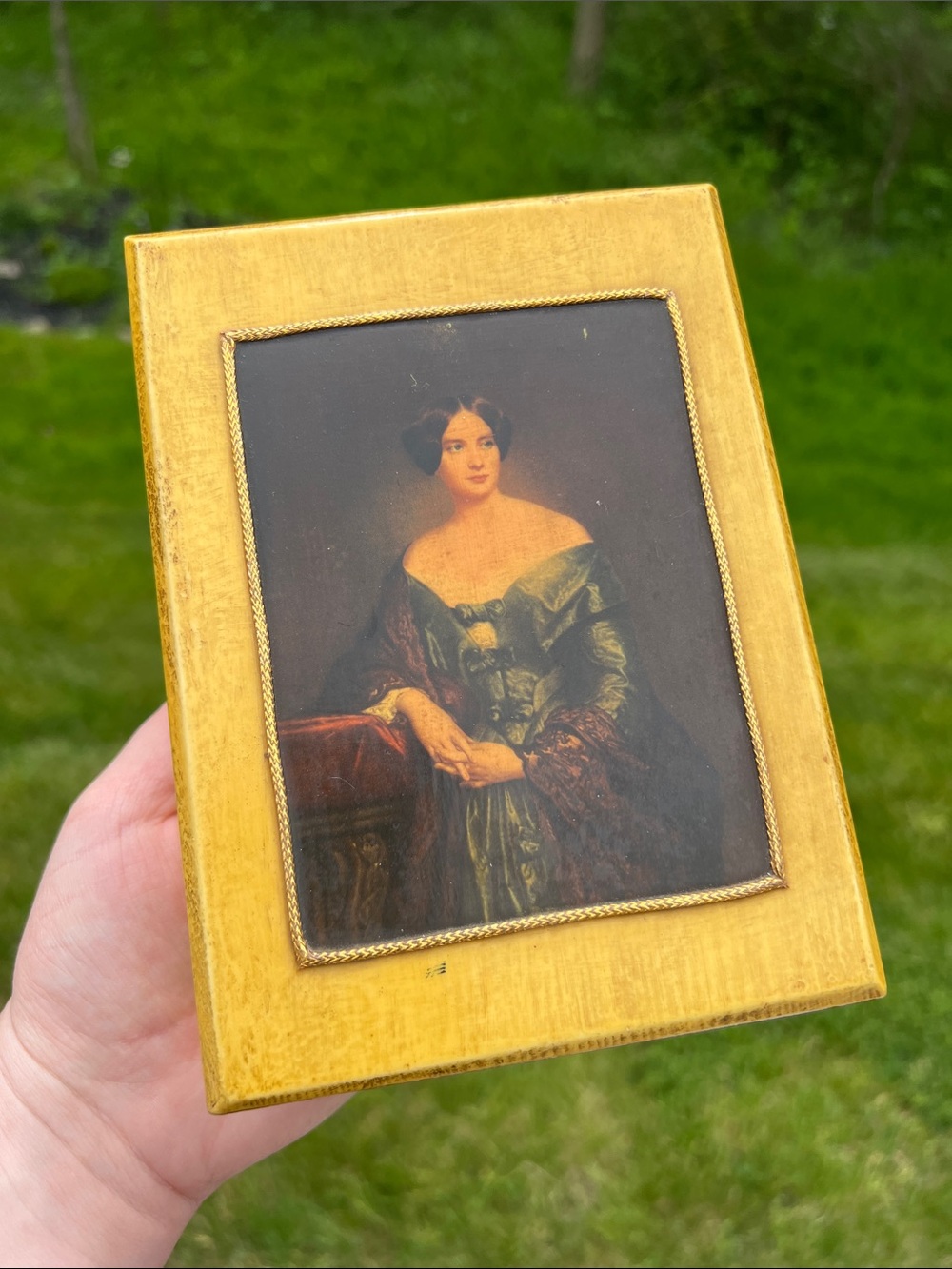 Gustav Richter Artist’s Sister Lady Portrait Decoupage Playing Card Storage Box